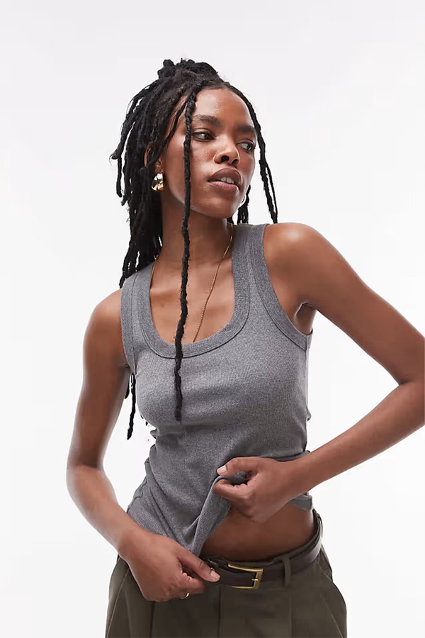 Rib Scoop Neck Vest from Topshop