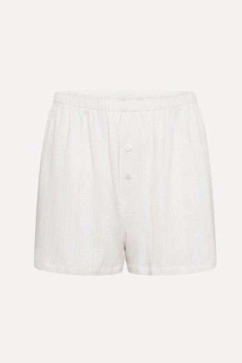 Pointelle-Pattern Boxer-Style Cotton-Jersey Pyjama Shorts from The Nap Co