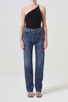 90's Pinch Waist High Rise Straight Long Jeans from Agolde