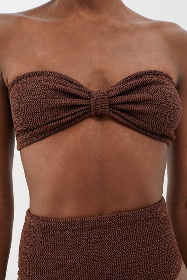 Ruby Crinkle-Knit Bandeau Bikini from Hunza G