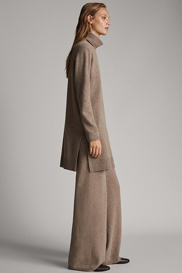 Straight Fit Wool Cashmere Trousers from Massimo Dutti 
