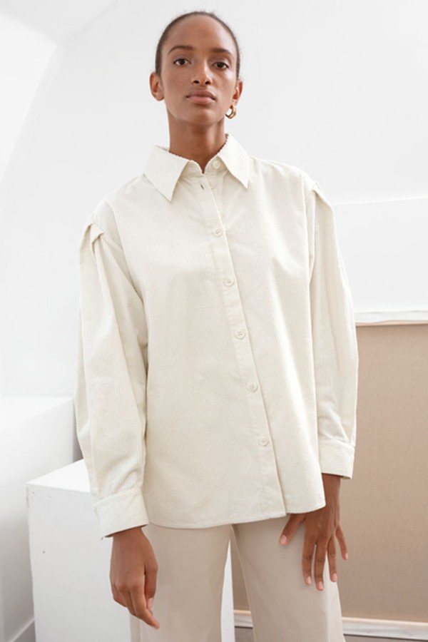 Corduroy Pleated Shoulder Shirt