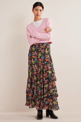 Multi Ruffle Maxi Skirt from Boden