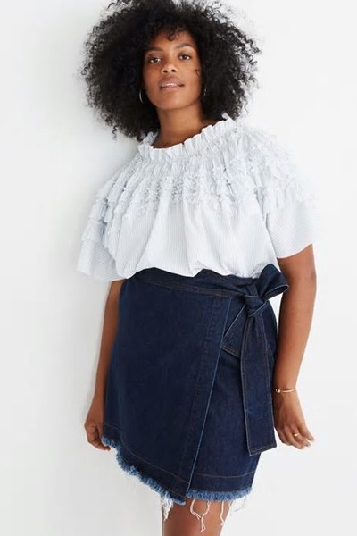 Madewell x Karen Walker® Striped Ruffle Top