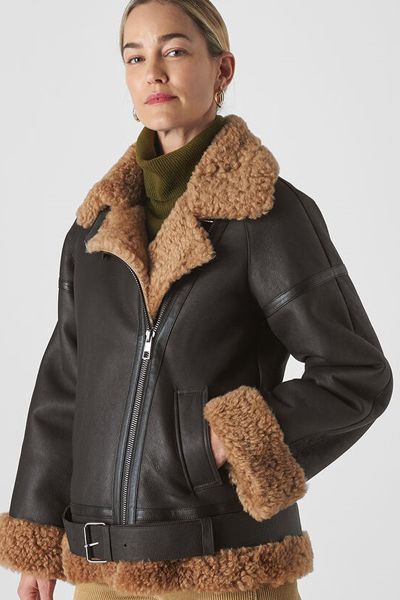 Shearling Brooke Biker Jacket from Whistles