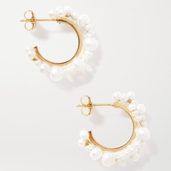 Stratus Gold Vermeil Pearl Earrings from Completedworks