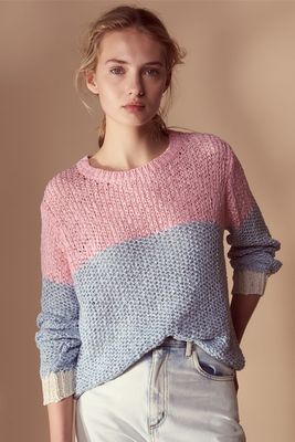 Three-Coloured Knit Sweater