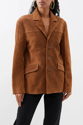 Boxy Suede Tailored Jacket from Raey