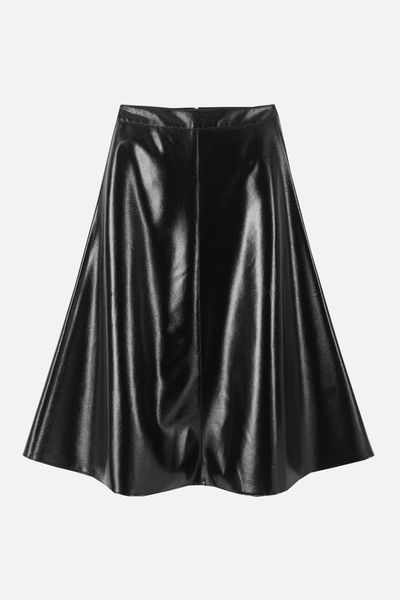 Patent Faux-Leather Midi Skirt from ME+EM