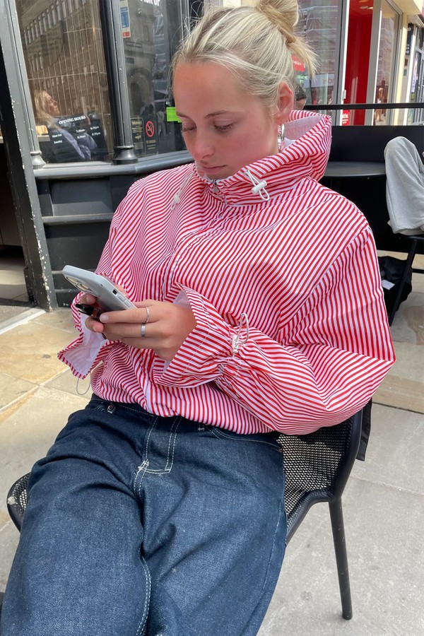 Candy-Cane Flared Waterproof Windbreaker from Ginny & Me 