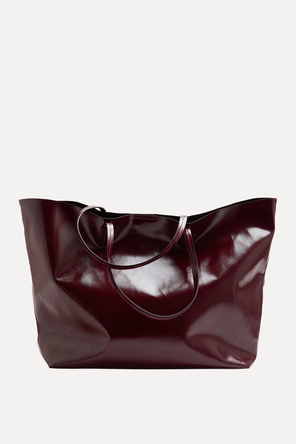 Faux Leather Oversized Tote Bag