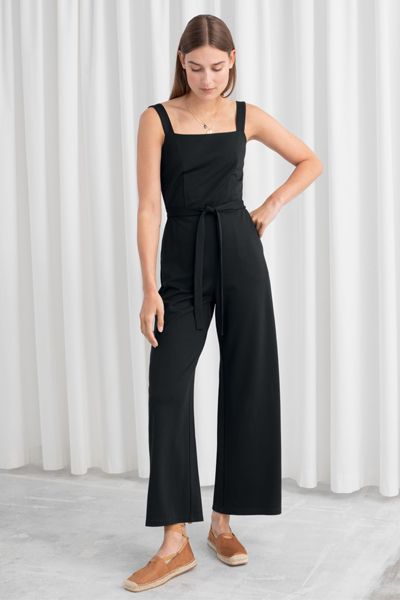 Belted Square Neck Jumpsuit