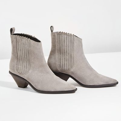 Camila Suede Western Boot In Grey