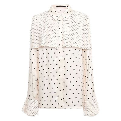 Jasper Layered Pleated Polka-Dot Satin Shirt from Mother Of Pearl