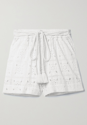 Lucina Belted Broderie Anglaise Shorts from Miguelina