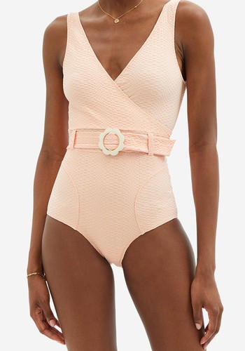 Yasmin Belted Textured Swimsuit from Lisa Marie Fernandez