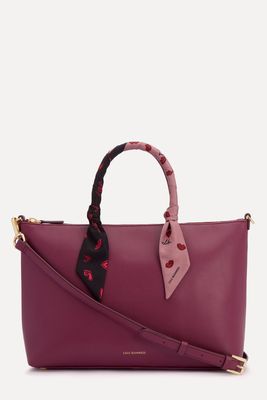Peony Leather Scarf Frances Tote Bag