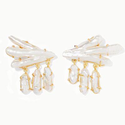 Vanura Gold-Plated Pearl Earrings from Peet Dullaert