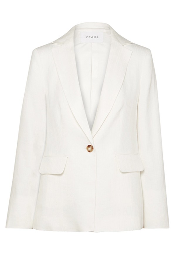 Classic Fine Linen-Blend Blazer from Frame