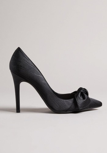 Moire Satin Bow 100mm Court Shoe