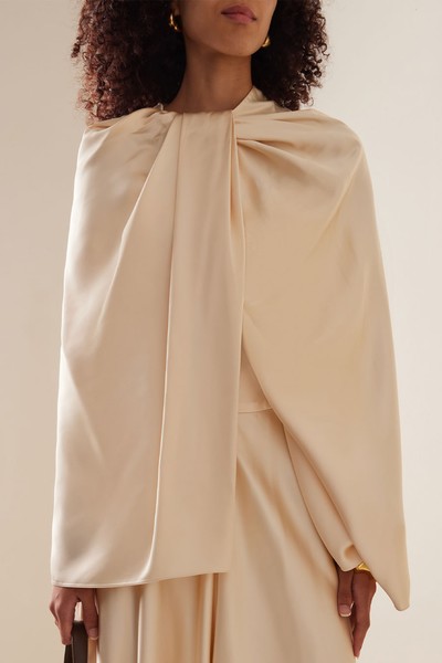 Satin Twist Capelet from Marina Moscone