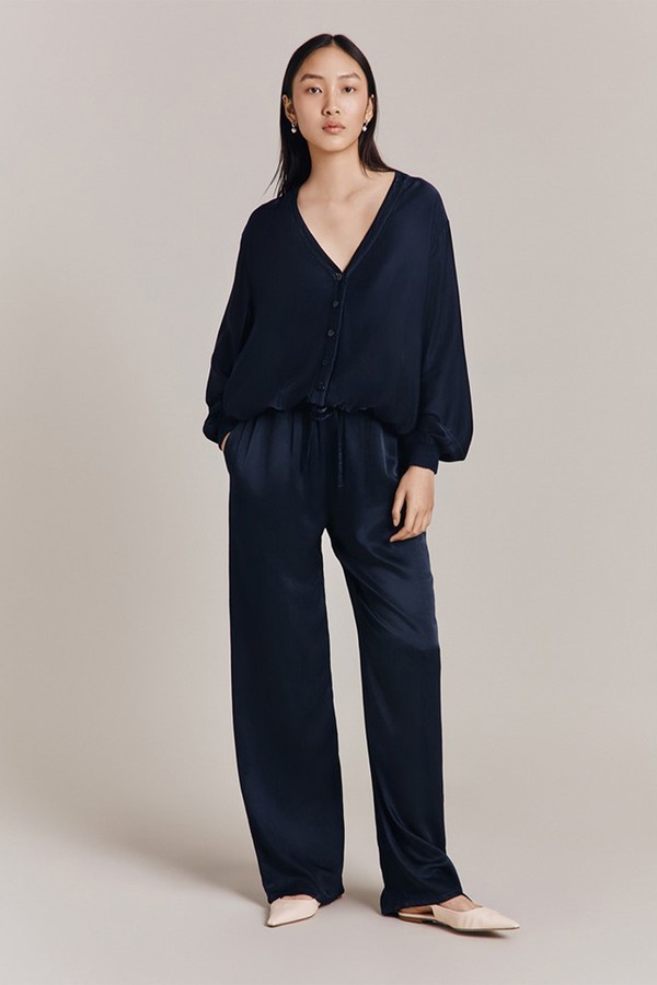 Imogen Satin Wide Leg Trousers from Ghost London