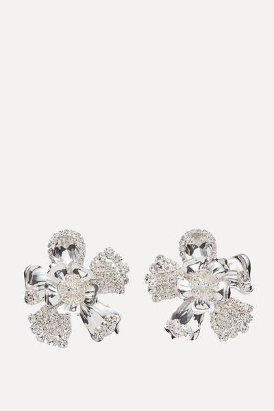 Floral Crystal-Embellished Earrings from Magda Butrym