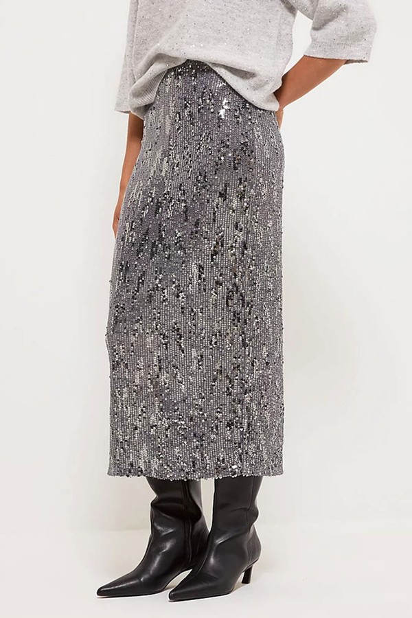 Sequin Embellished Column Midi Skirt from George At Asda