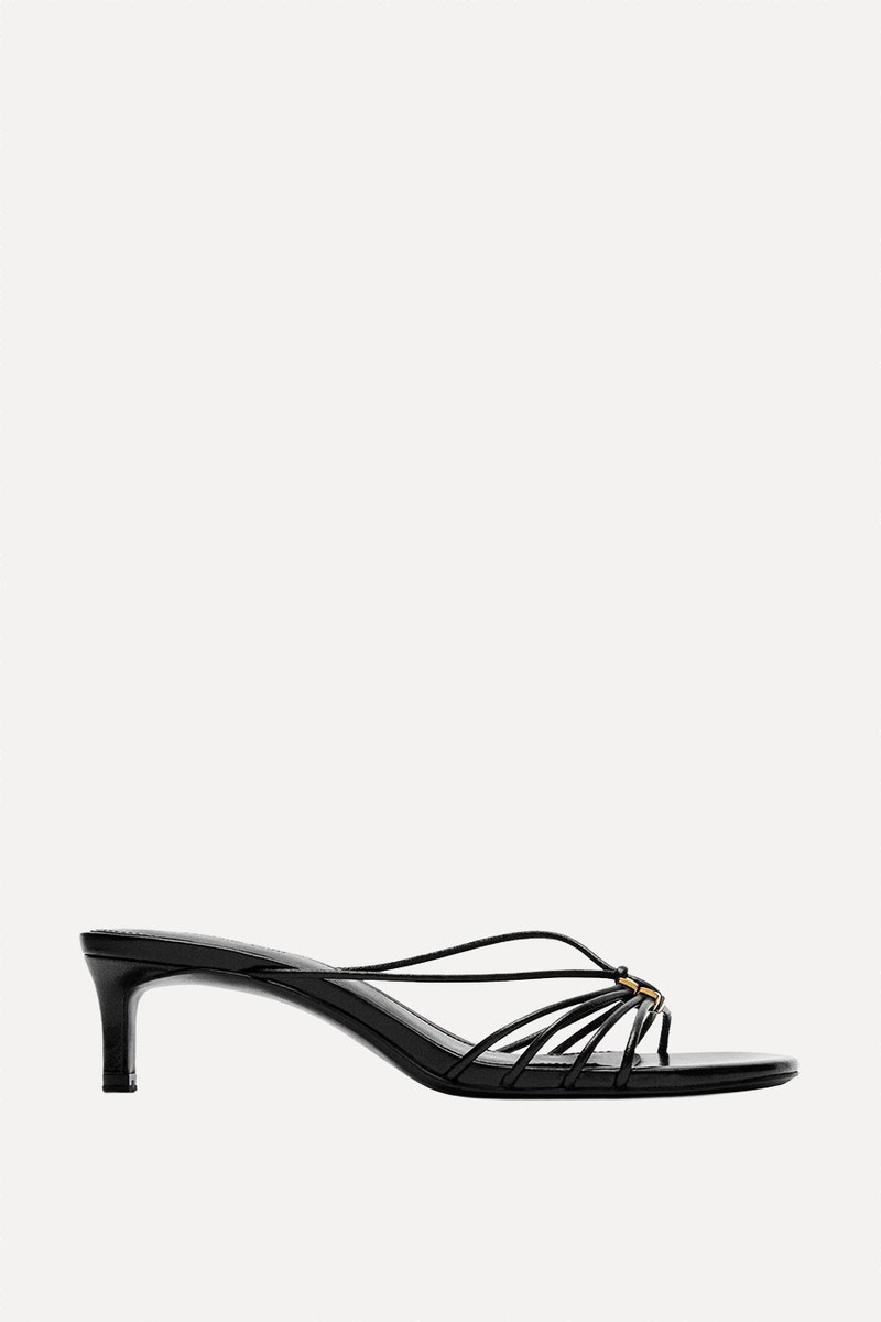 Strappy Heeled Sandals With Embellished Detail