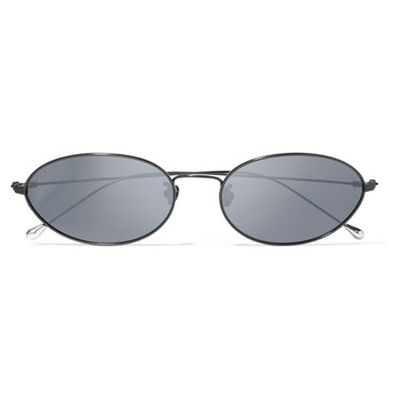  Oval Frame Gunmetal Sunglasses  from Ann Demeulemeester