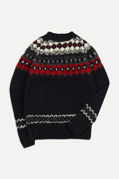 Fairisle Merino Jumper from Chamula For Drake's