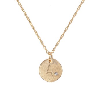 Midi Disc Necklace With Diamond