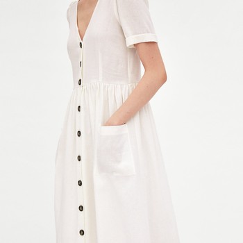 Midi Dress with Buttons from Zara