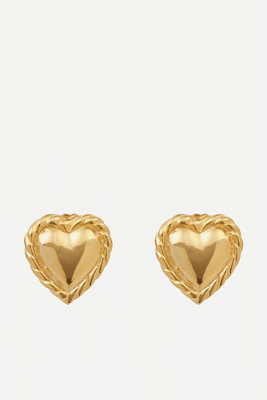 Gold-Plated Polished Heart Clip Earrings from Kenneth Jay Lane