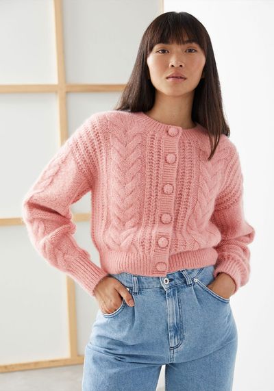 Cropped Cable-Knit Cardigan  from & Other Stories