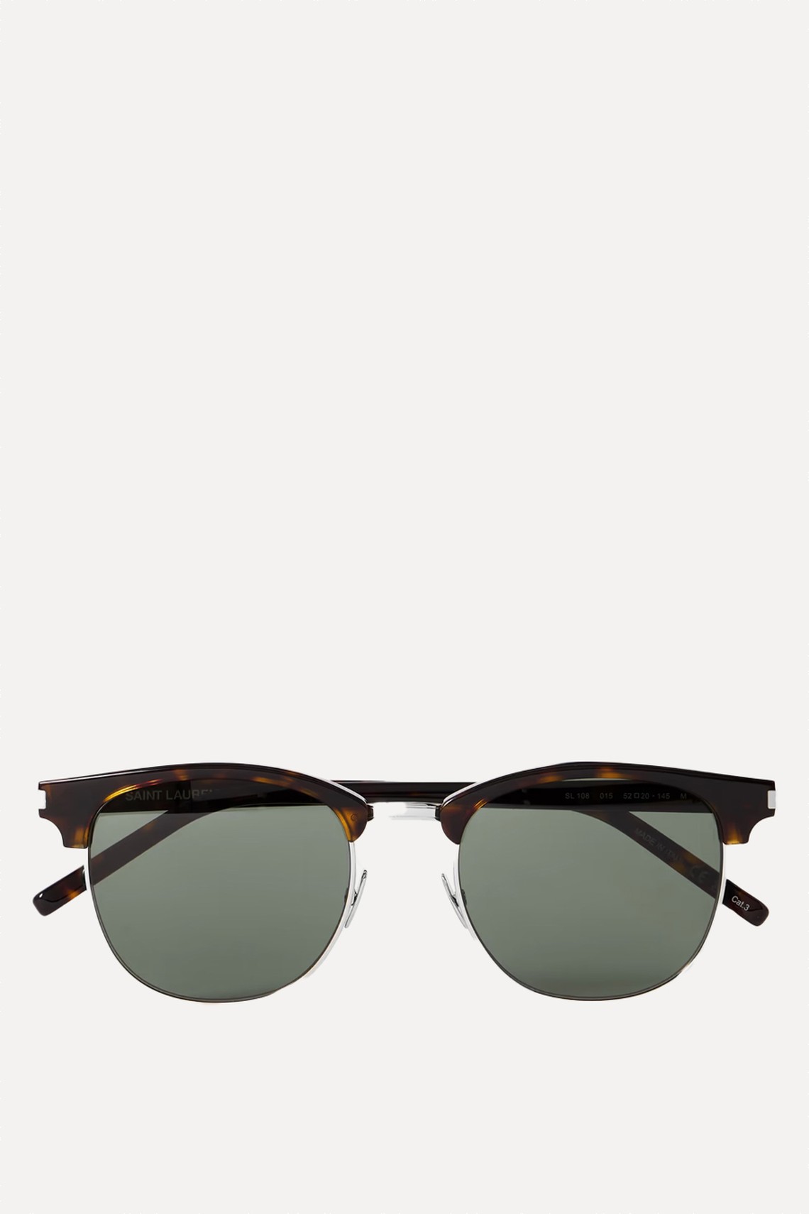 D-Frame Tortoiseshell Recycled-Acetate & Silver-Tone Sunglasses from SAINT LAURENT EYEWEAR