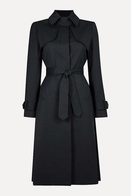 Pleated-Panel Twill Trench Coat from Sandro