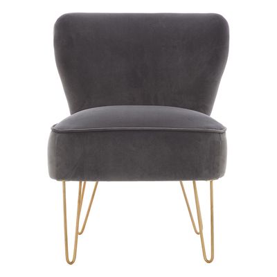 Grey Velvet Accent Chair 
