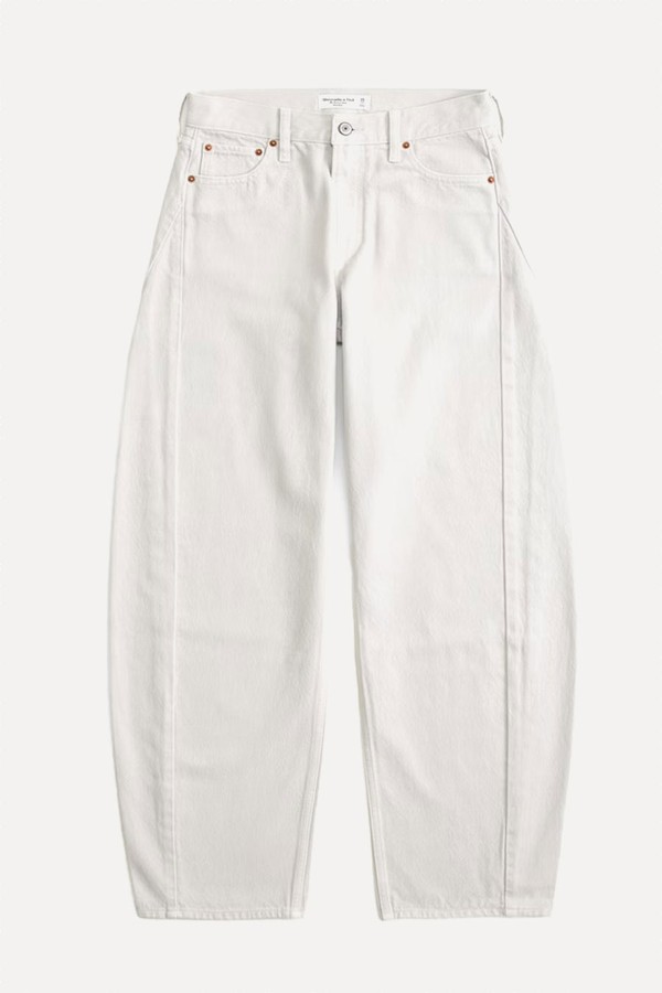 Curve Love Mid Rise Barrel Jeans from Abercrombie & Fitch