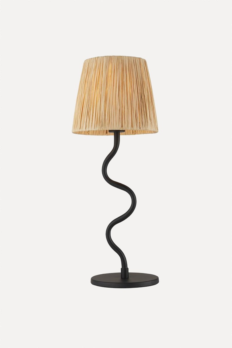 Wednesday Natural Raffia Table Lamp from Perch & Parrow