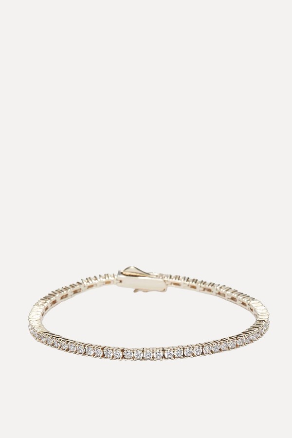 Gold-Plated Cubic Zirconia Tennis Bracelet