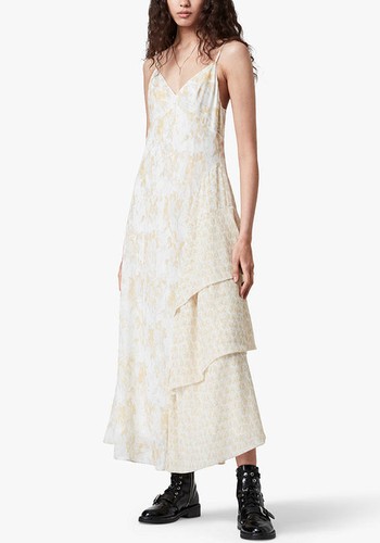 Kali Marble Floral Print Maxi Dress from AllSaints