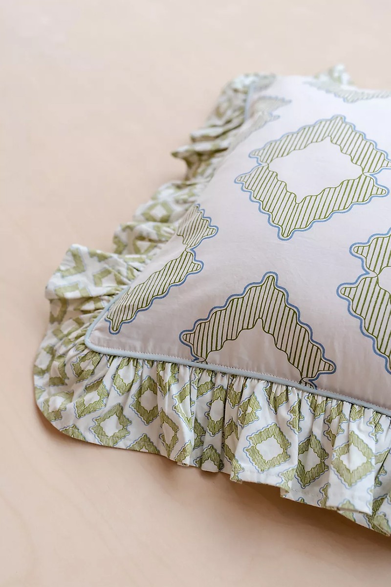 Diamond Pattern Ruffle Cushion from TBCo
