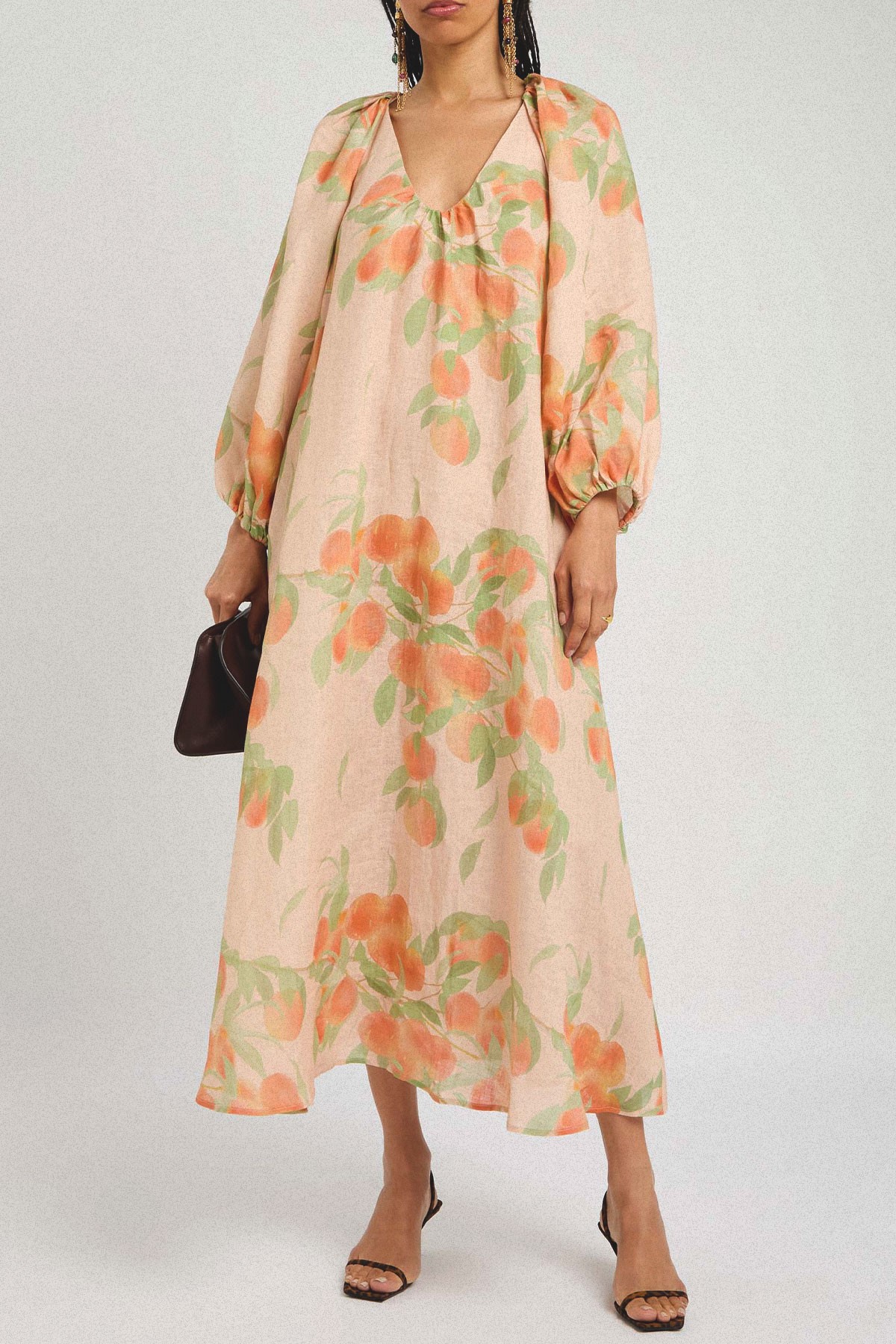 Georgette Printed Linen Midi Dress from BERNADETTE