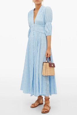 Willow Ruched Cotton-Blend Maxi Dress from Cult Gaia