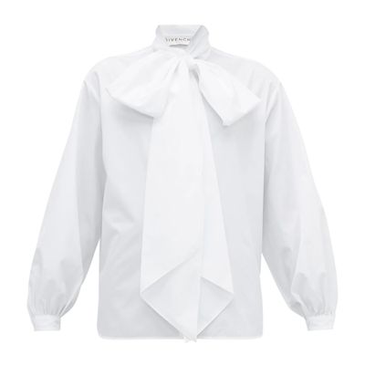 Oversized Pussy-Bow Cotton Shirt from Givenchy