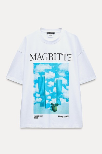 René Magritte Print T-Shirt from Zara