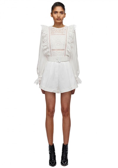 Lace Trimmed Playsuit from Self-Portrait 