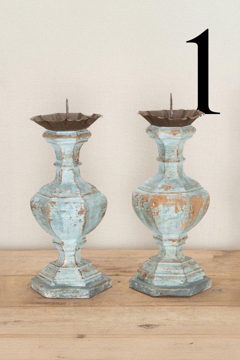 Pair Of 18th Century Italian Candlesticks from Lorfords Antiques