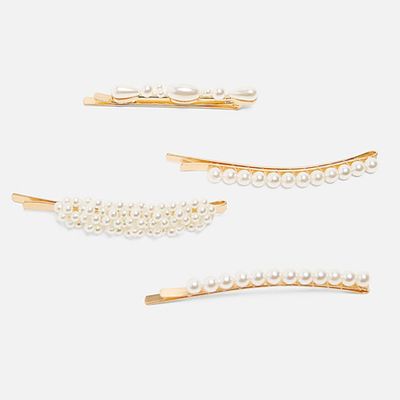 Pack Of Pearl Bead Hair Clips from Zara